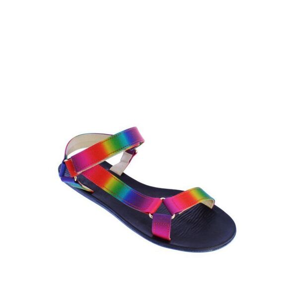 Bamboo Women's Fulmoon-69 Fabric Strap Sandal in Rainbow Size 6 New - Picture 3 of 9